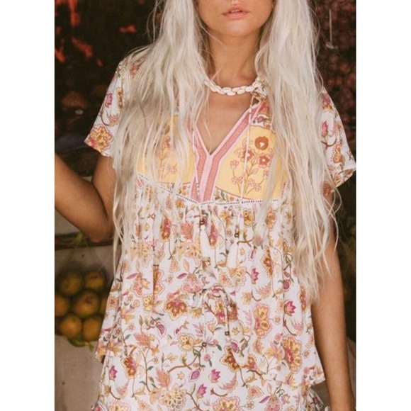 Spell & The Gypsy Collective Portobello Road Floral Boho Babydoll Top XS OG - Picture 11 of 12